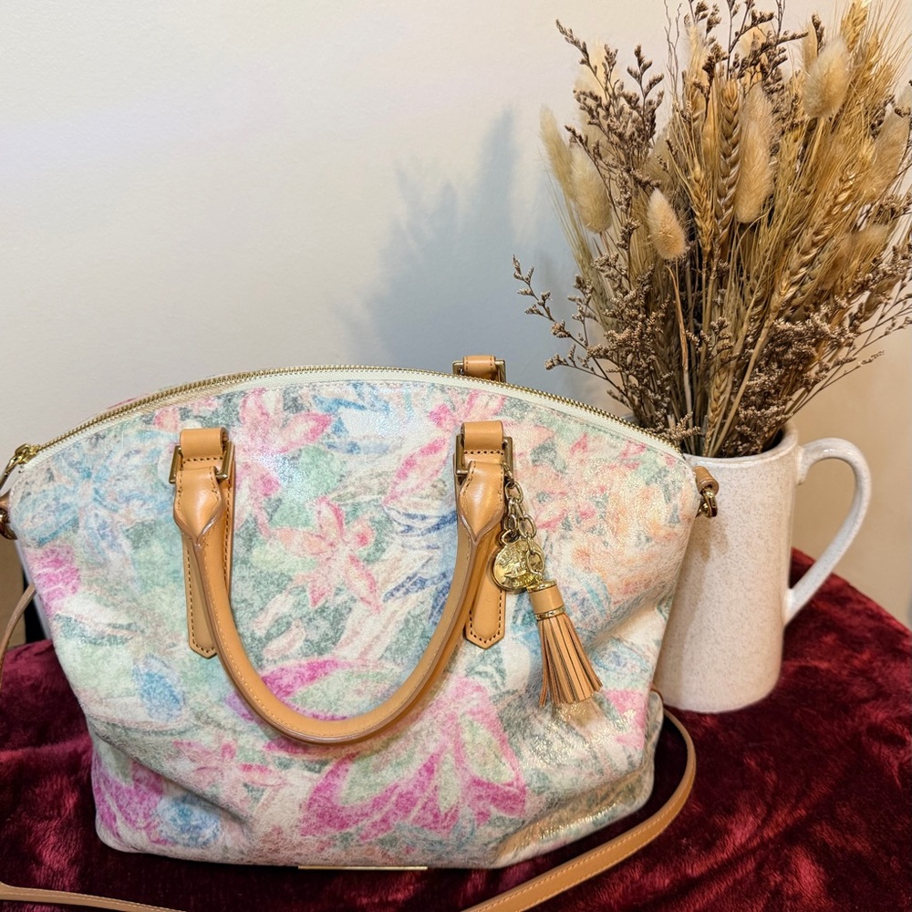 Authentic Brahmin Creme Talitha Large Duxbury Satchel Multicolor - Picture 3 of 16